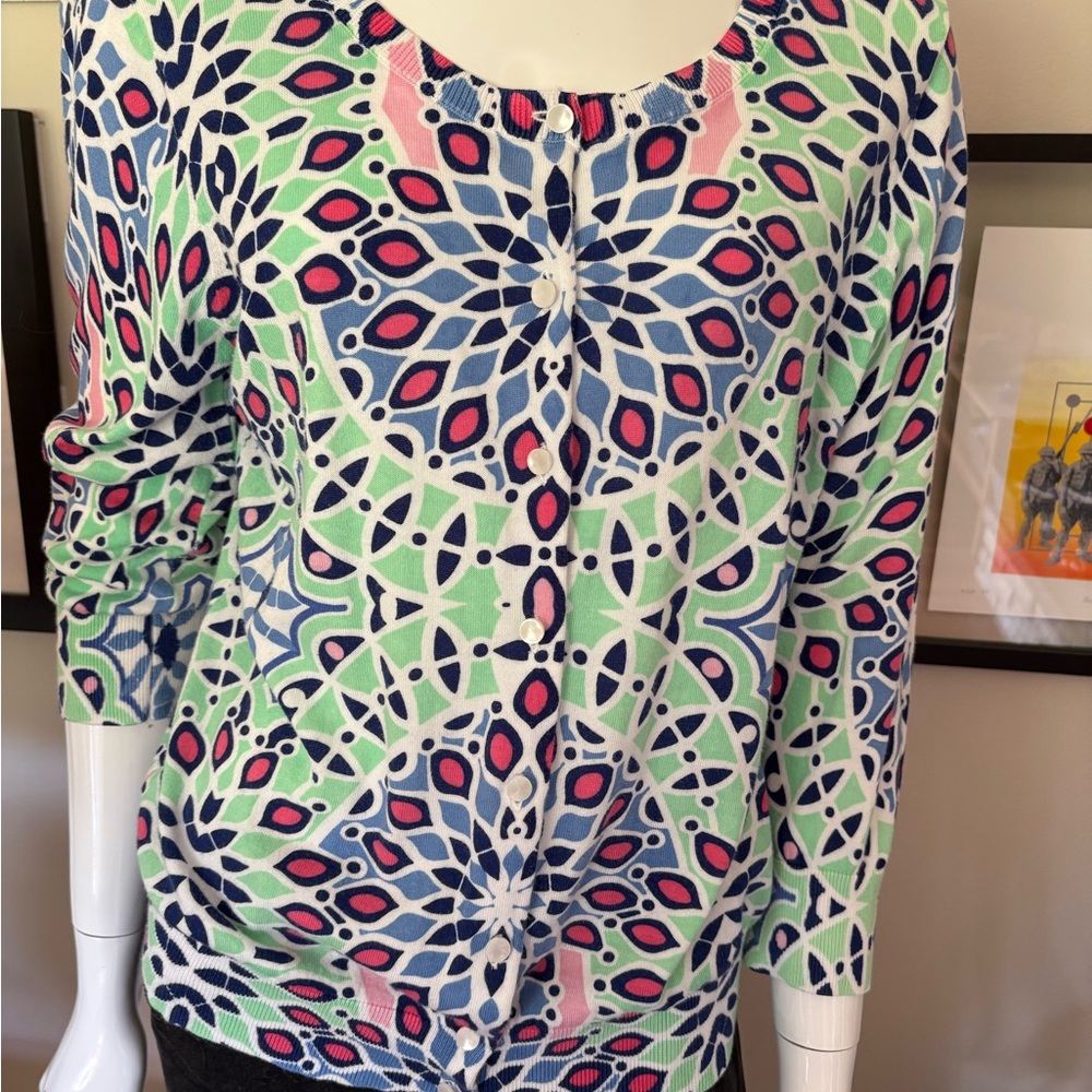 Talbots Colorful Patterned Cardigan